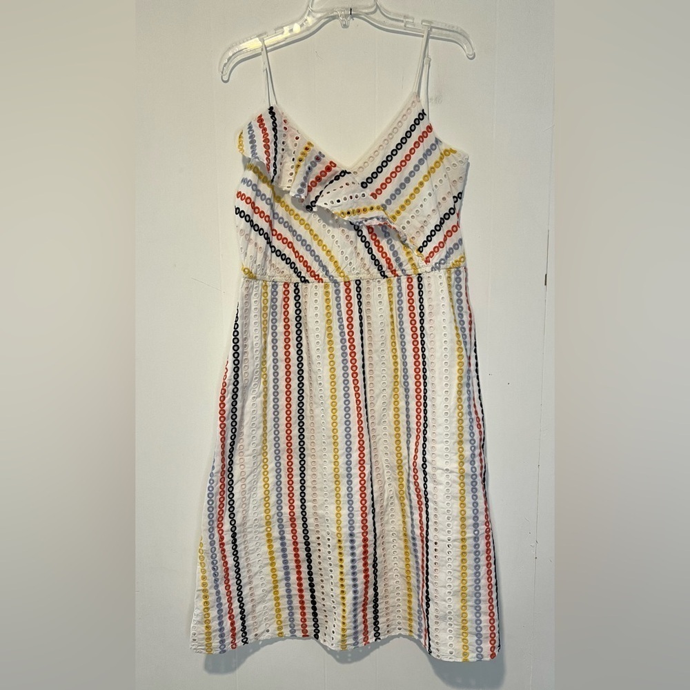 Hosanna Spaghetti Strap Striped Jasmin Dress V-neck Partially Lined A2